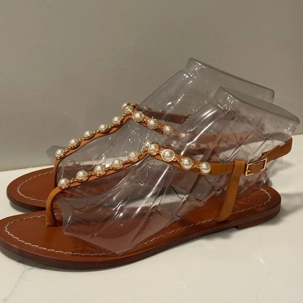 Tory Burch Emmy Pearl Embellished Sandals
